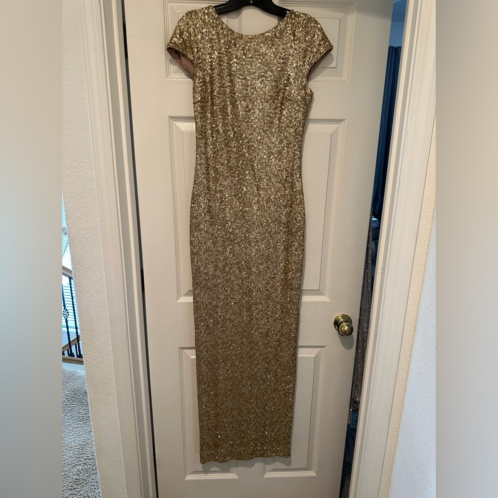 Gold sequins evening gown